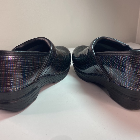 Dansko Multicolor Metallic Stripes Patent Professional Clogs - Picture 6 of 10